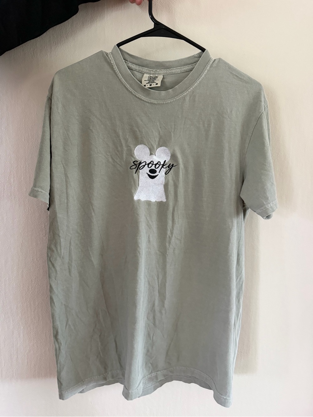 Mickey Mouse Ghost Graphic Short-Sleeve T-Shirt - Sage Green